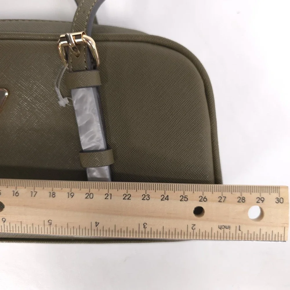 GUESS Womens New Zita Satchel Double Handle Shoulder Bag Olive Green SA731909